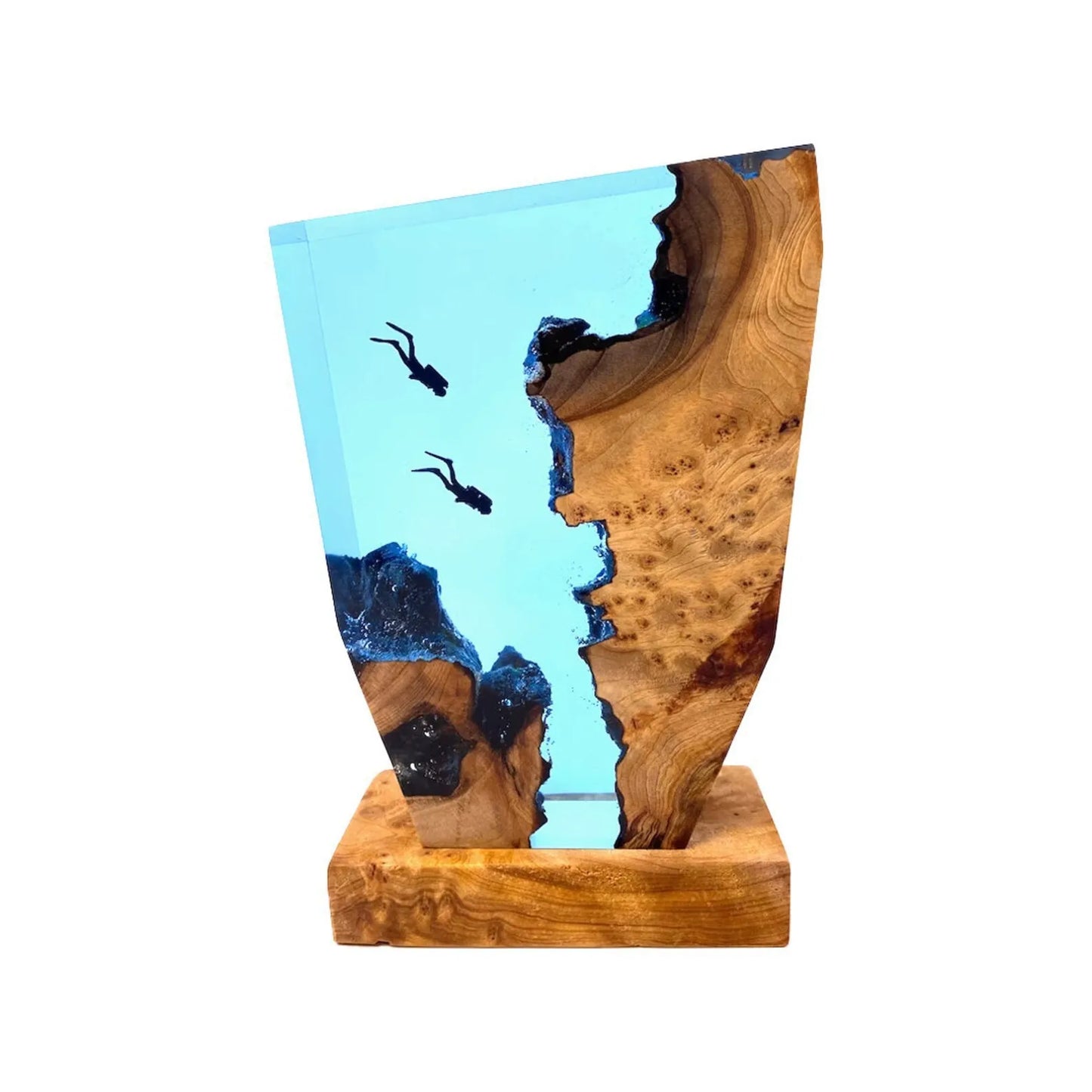 Seabed Exploration Organism Resin Table Light 2 Divers Resin Table Light Deep Sea Diver Night Lights Bedroom Custom Desk Decors